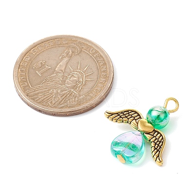 Acrylic with Alloy Pendants PALLOY-JF02418-01-1