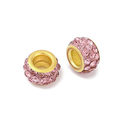 Alloy Rhinestone Clay Pave Beads ALRI-D300-04G-03-1