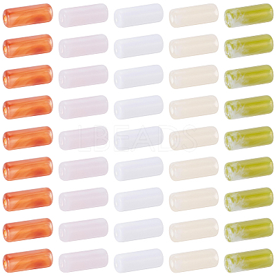 100Pcs 5 Colors Transparent Acrylic Beads OACR-SP0002-41-1