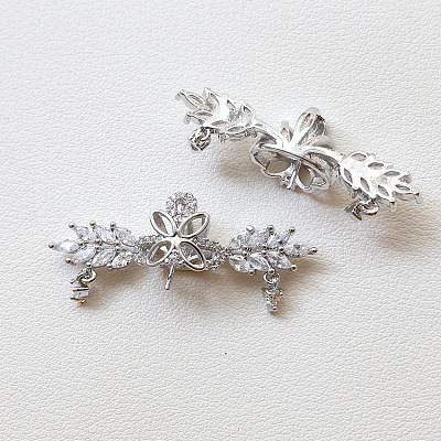 Crown Brass Pave Clear Cubic Zirconia Head Pins BAPE-PW0002-06A-P-1