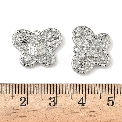 Christmas Brass Micro Pave Clear Cubic Zirconia Pendants KK-A280-03F-P-1