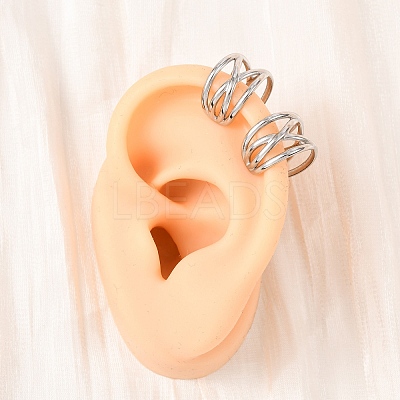 304 Stainless Steel C-Shaped Cuff Earrings EJEW-K268-86P-1