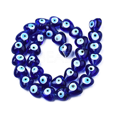 Handmade Evil Eye Lampwork Beads Strands LAMP-N029-010D-1