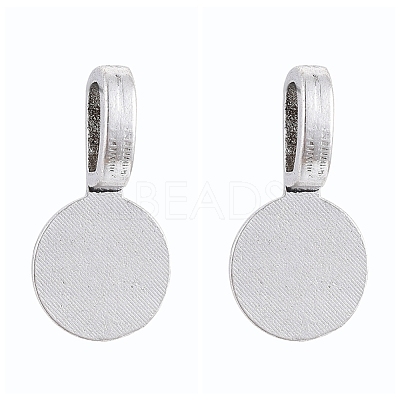 Tibetan Style Alloy Glue On Flat Pad Pendant Bails X-TIBEP-1124-AS-LF-1
