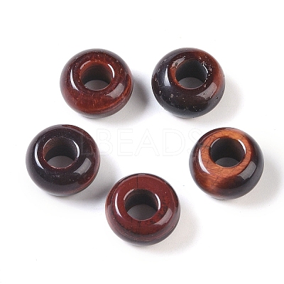 Dyed & Heated Natural Red Tiger Eye European Beads G-G740-14x8mm-39-1