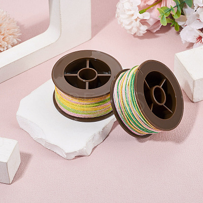 2 Rolls 2 Colors Segment Dyed Round Polyester Twisted Cords OCOR-TA0003-65A-1