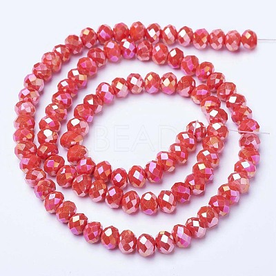 Electroplate Glass Beads Strands EGLA-A044-P4mm-B22-1
