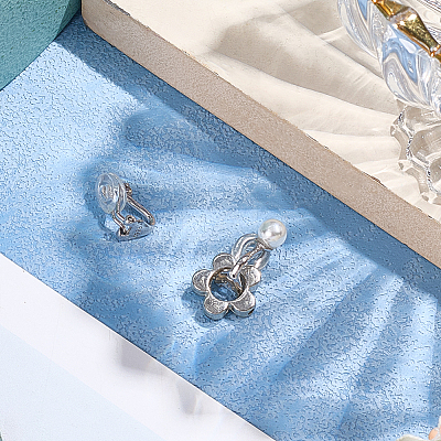 1 Pair 925 Sterling Silver Clip-on Earring Findings STER-BBC0008-46-1