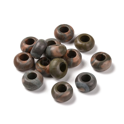 Natural Red Zebra Jasper European Beads G-G740-14x8mm-31-1