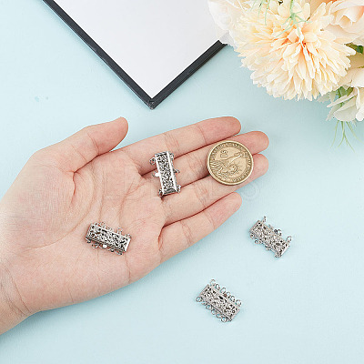 4Pcs 4 Styles Brass Box Clasps KK-DR0001-13-1