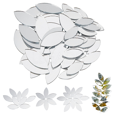 200Pcs 2 Styles Mirror Surface Mosaic Tiles Glass Cabochons DIY-OC0012-43-1