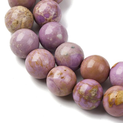 Natural Lepidolite/Purple Mica Stone Beads Strands G-K401-A01-12mm-1