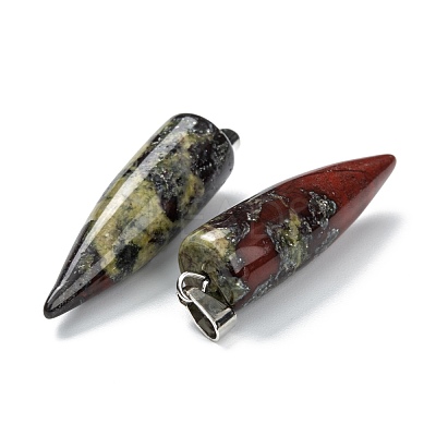 Natural Dragon Blood Pointed Pendants G-D040-01P-B13-1