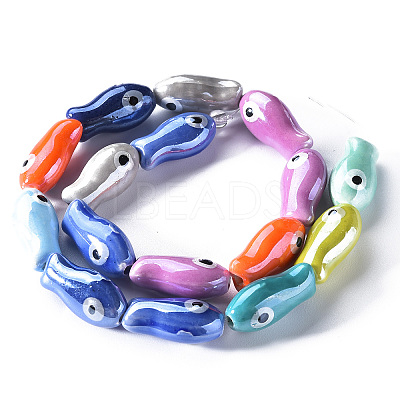 Handmade Porcelain Ceramic Beads Strands PORC-Q265-002-1