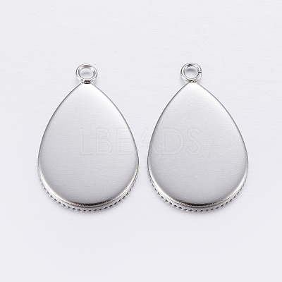 Tarnish Resistant 304 Stainless Steel Pendant Cabochon Settings STAS-P198-14A-1