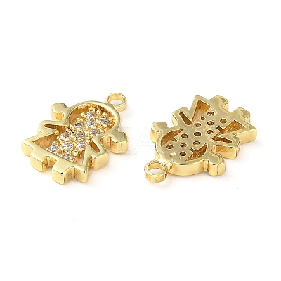 Brass Micro Pave Cubic Zirconia Pendants KK-F862-07G-1