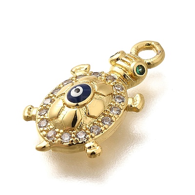 Brass Micro Pave Cubic Zirconia Pendants KK-U055-07G-01-1