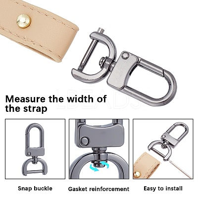 4Pcs Zinc Alloy Swivel Lobster Claw Clasps FIND-SP0005-65B-1