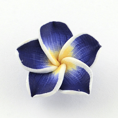 Handmade Polymer Clay 3D Flower Plumeria Beads CLAY-Q192-30mm-03-1
