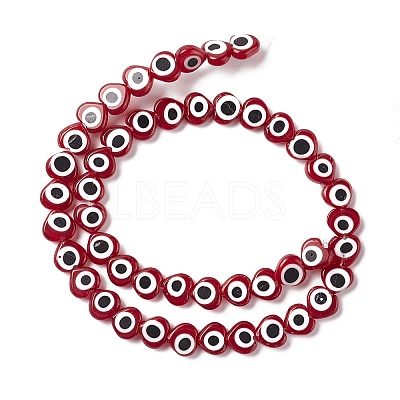 Handmade Evil Eye Lampwork Beads Strands LAMP-F023-B10-1