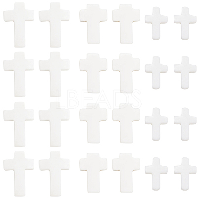 60Pcs 3 Styles Cross Natural Shell Beads BSHE-SC0001-18-1