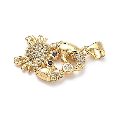 Brass Micro Pave Cubic Zirconia Pendants KK-P330-01B-G-1