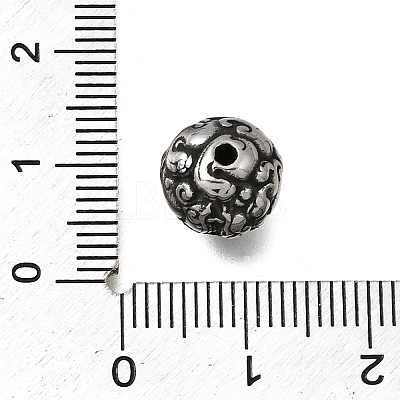 Engraved 304 Stainless Steel Beads STAS-H263-17AS-12-1