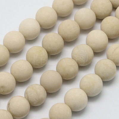 Natural Fossil Beads Strands G-D694-12mm-1