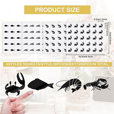 40 Sheets 4 Patterns PVC Waterproof Self-Adhesive Sticker Sets STIC-OC0001-11A-1