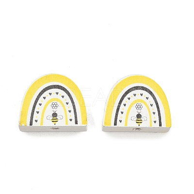 Printed Poplar Wood Beads WOOD-Z008-01F-1
