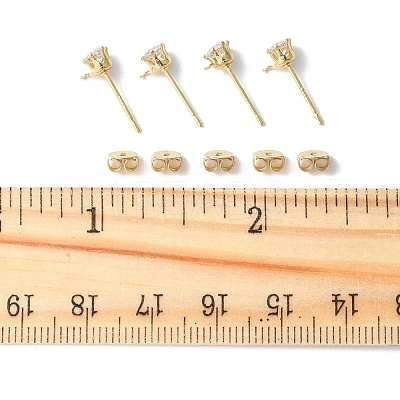 16Pcs Brass Stud Earring Findings KK-FS0001-56G-1