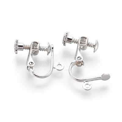 Racking Plated Brass Clip-on Earring Findings KK-P169-01P-1