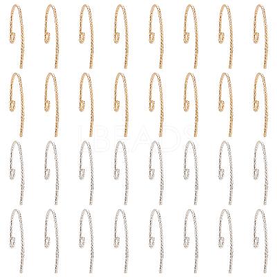 32Pcs 2 Colors Brass Earring Hooks FIND-AR0001-58-1