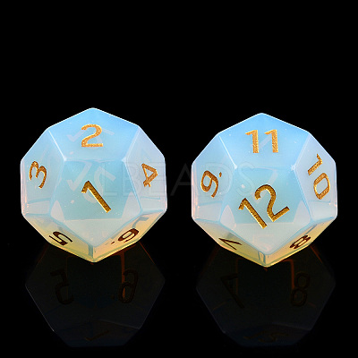 Metal Enlaced Opalite Polyhedral Dice Set G-T122-75A-1