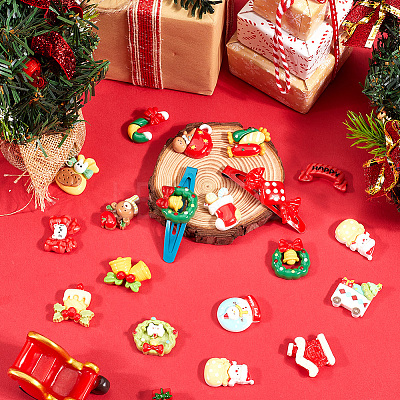 Christmas Opaque Resin Decoden Cabochons RESI-SP0001-03-1