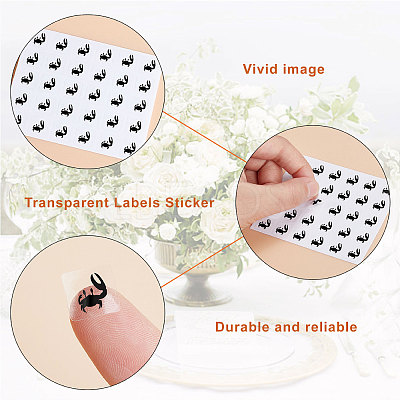 40 Sheets 4 Patterns PVC Waterproof Self-Adhesive Sticker Sets STIC-OC0001-11A-1