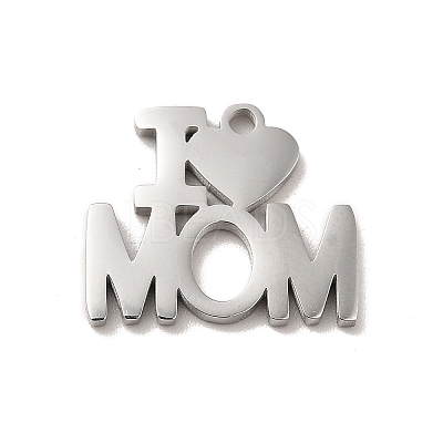 Non-Tarnish Mother's Day Theme 304 Stainless Steel Pendants STAS-E171-03P-05-1