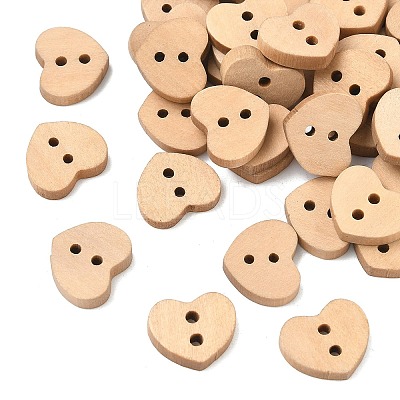 Lovely 2-hole Basic Sewing Button in Heart Shape NNA0Z9E-1