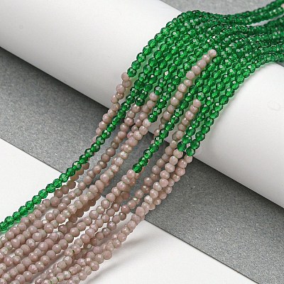 Transparent Gradient Color Glass Beads Strands GLAA-H021-01A-44-1