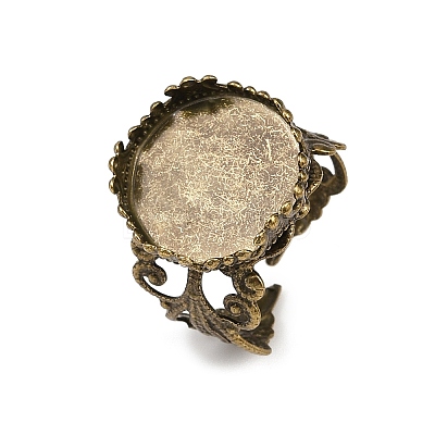 Cuff Brass Ring Cabochon Settings KK-G020-A-1