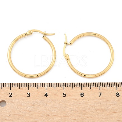 Ion Plating(IP) 304 Stainless Steel Hoop Earrings X-EJEW-N0016-11G-D-1