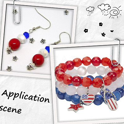 600Pcs 3 Colors Independence Day Themed Imitation Jelly Acrylic Beads SACR-SP0001-20-1