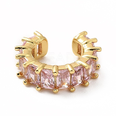 Cubic Zirconia Tennis Cuff Earrings LS-EJEW-K093-09G-04-1