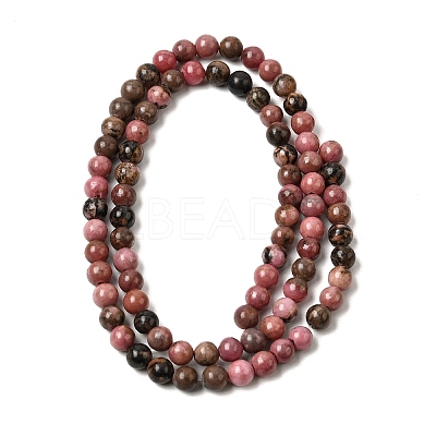 Natural Rhodonite Beads Strands G-G735-10-4mm-1