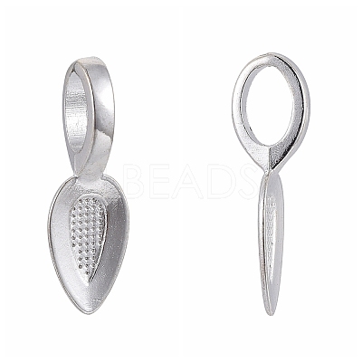 Tibetan Style Alloy Glue-on Flat Pad Bails X-TIBEP-AB3348Y-S-1