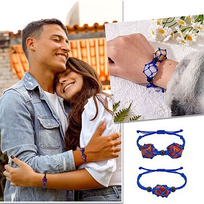 Adjustable Braided Nylon Cord Macrame Pouch Bracelet Making AJEW-SW00013-09-1