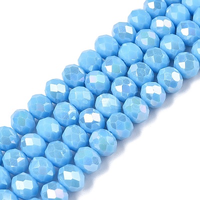 Electroplate Glass Beads Strands EGLA-A044-P8mm-B08-1