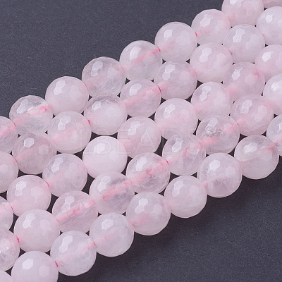 Natural Rose Quartz Beads Strands G-G099-F8mm-15-1