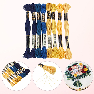 24 Skeins 3Bags 6-Ply Polyester Embroidery Floss OCOR-CY0003-42B-1
