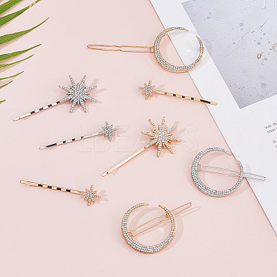 12Pcs 6 Styles Iron Rhinestone Hair Clips PHAR-HS0001-02-1